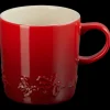Le Creuset Holly Collection Mok, 0,35L kersenrood