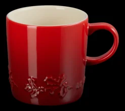 Le Creuset Holly Collection Mok, 0,35L kersenrood