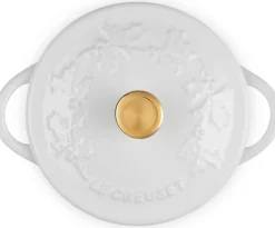 Le Creuset Holly Collection Mini Cocotte met Deksel, 10cm white