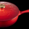 Le Creuset Holly Collection Steelpan met Deksel, 21cm kersenrood