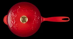 Le Creuset Holly Collection Steelpan met Deksel, 21cm kersenrood
