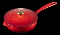 Le Creuset Holly Collection Steelpan met Deksel, 21cm kersenrood