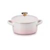 Le Creuset Mini Cocotte met hartvormige dekselknop, 10cm shell pink