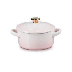 Le Creuset Mini Cocotte met hartvormige dekselknop, 10cm shell pink