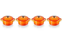 Le Creuset Mini Cocotteset, 4-delig oranjerood