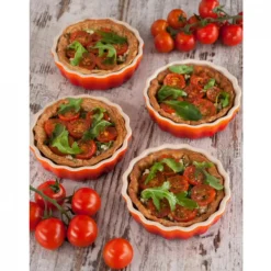 Le Creuset Mini Tartelette- en Quichevormenset, 4-delig oranjerood