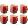 Le Creuset Mokkenset, 6-delig kersenrood