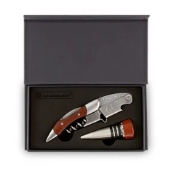 Le Creuset Screwpull Kelnersmes 2-traps met Wijnstopper GS-190, 2-delig hout