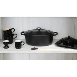 Le Creuset Signature Braadpan, 24cm mat zwart