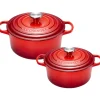 Le Creuset Signature Braadpannenset, 24+28cm kersenrood