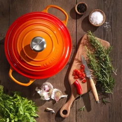 Le Creuset Signature Braadpan, 24cm oranjerood
