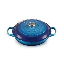 Le Creuset Signature Campagnard Braadpan, 30cm azure