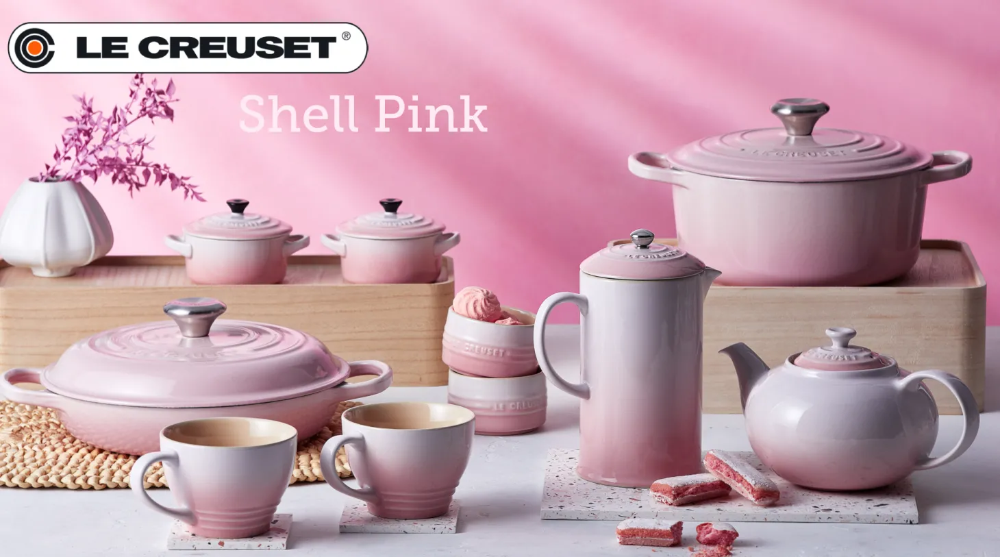 Le Creuset Signature Grillpan, 26x26cm shell pink