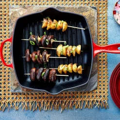 Le Creuset Signature Grillpan, 26x26cm kersenrood
