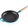 Le Creuset Signature Koekenpan met Houten Steel, 28cm deep teal