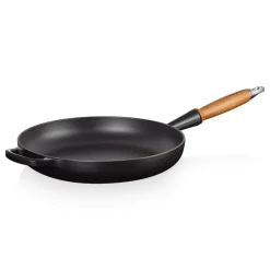 Le Creuset Signature Koekenpan met Houten Steel, 26cm mat zwart