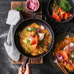 Le Creuset Signature Koekenpan met Houten Steel, 26cm mat zwart