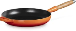 Le Creuset Signature Koekenpan met Houten Steel, 28cm oranjerood