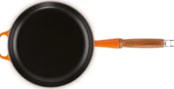 Le Creuset Signature Koekenpan met Houten Steel, 28cm oranjerood