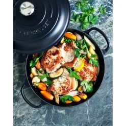Le Creuset Signature Marmite Braadpan, 26cm mat zwart