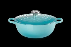 Le Creuset Signature Marmite Braadpan, 26cm caribbean blue