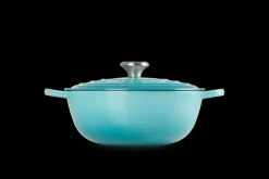 Le Creuset Signature Marmite Braadpan, 26cm caribbean blue
