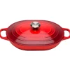 Le Creuset Signature Oblong Braadpan Laag, 31cm kersenrood