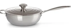 Le Creuset Signature RVS Chef Sauteerpan met Deksel, 24cm anti-aanbaklaag