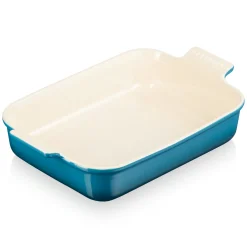 Le Creuset Stoneware Ovenschaal Rechthoekig, 32x25cm deep teal