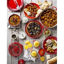 Le Creuset Stoneware Pastabord, 22cm kersenrood