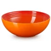 Le Creuset Stoneware Saladeschaal, 24cm oranjerood