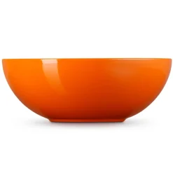 Le Creuset Stoneware Saladeschaal, 24cm oranjerood