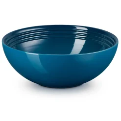 Le Creuset Stoneware Saladeschaal, 24cm deep teal