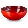 Le Creuset Stoneware Saladeschaal, 24cm kersenrood