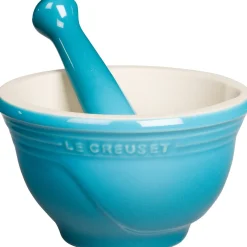 Le Creuset Stoneware Vijzel met Stamper, 11,5cm caribbean blue
