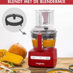 Magimix CS 5200 XL Premium Foodprocessor + Blokjes- en Staafjeskit, rood