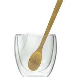 Nuts Dubbelwandige koffieglazen, 3 stuks incl bamboe lepel