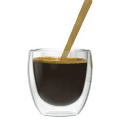 Nuts Dubbelwandige koffieglazen, 3 stuks incl bamboe lepel