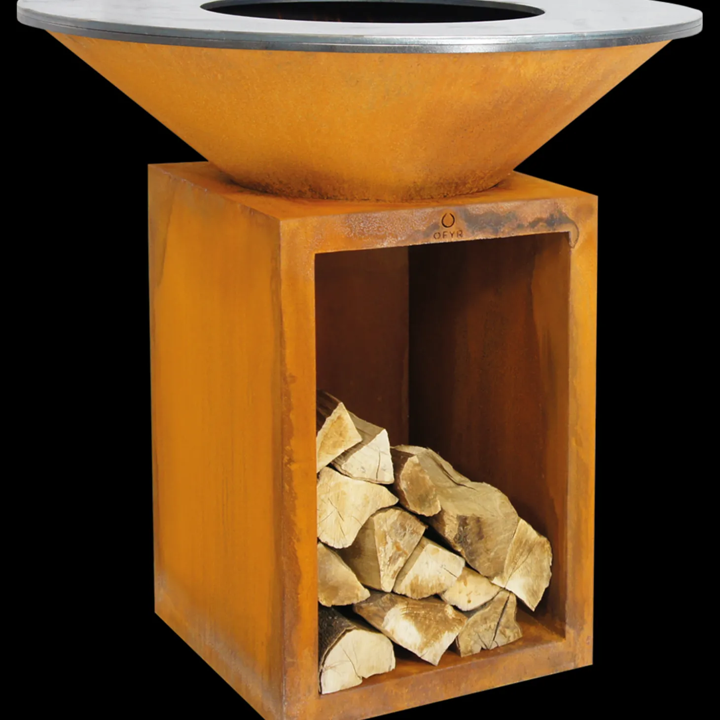 Ofyr Classic+ Storage Corten 85 Vuurschaal