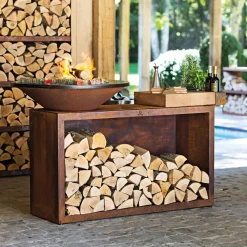 Ofyr Island+ Corten 100 Buitenkeuken, teakhout