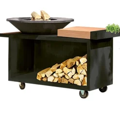 Ofyr Island+ PRO Black 100 Buitenkeuken, teakhout