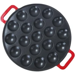 Poffertjespan Gietijzer, 24cm rood