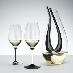 Riedel Fatto A Mano Performance Riesling Mondgeblazen Wijnglas, zwarte steel