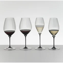 Riedel Fatto A Mano Performance Riesling Mondgeblazen Wijnglas, zwarte steel