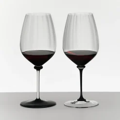 Riedel Fatto A Mano Performance Cabernet Mondgeblazen Wijnglas, zwarte steel