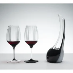 Riedel Fatto A Mano Performance Cabernet Mondgeblazen Wijnglas, zwarte steel