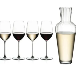 Riedel Veritas Riesling/Zinfandel Wijnglazenset met Mosel Decanteerkaraf, 5-delig