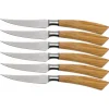 Saladini Steakmessenset 6-delig, 23cm olijfhout