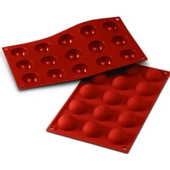 Silikomart SiliconFlex Round Half Sphere Bakvorm SF005, 15-vaks