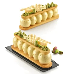 Silikomart Truffle Eclair 75 Siliconen Patisserievorm met Uitsteekvorm, 8-vaks